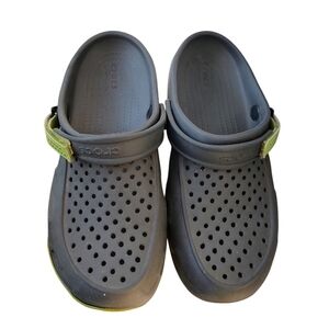 Crocs Gray and Green Shoes
